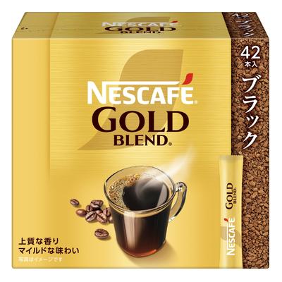 Nescafé Gold Blend Sticks, Preto, pacote com 42, caixa, café solúvel regular, embalados individualmente