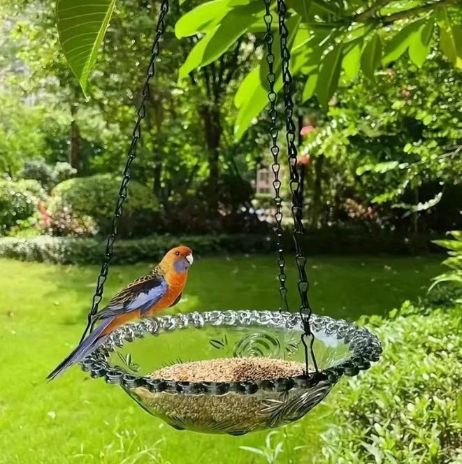 Noua pasăre floare în formă de hrănitoare agățată pentru păsări, baie pentru păsări, pentru grădină, curte, consumabile agricole, hrănitoare pentru colibri, baie pentru păsări, baie pentru păsări
