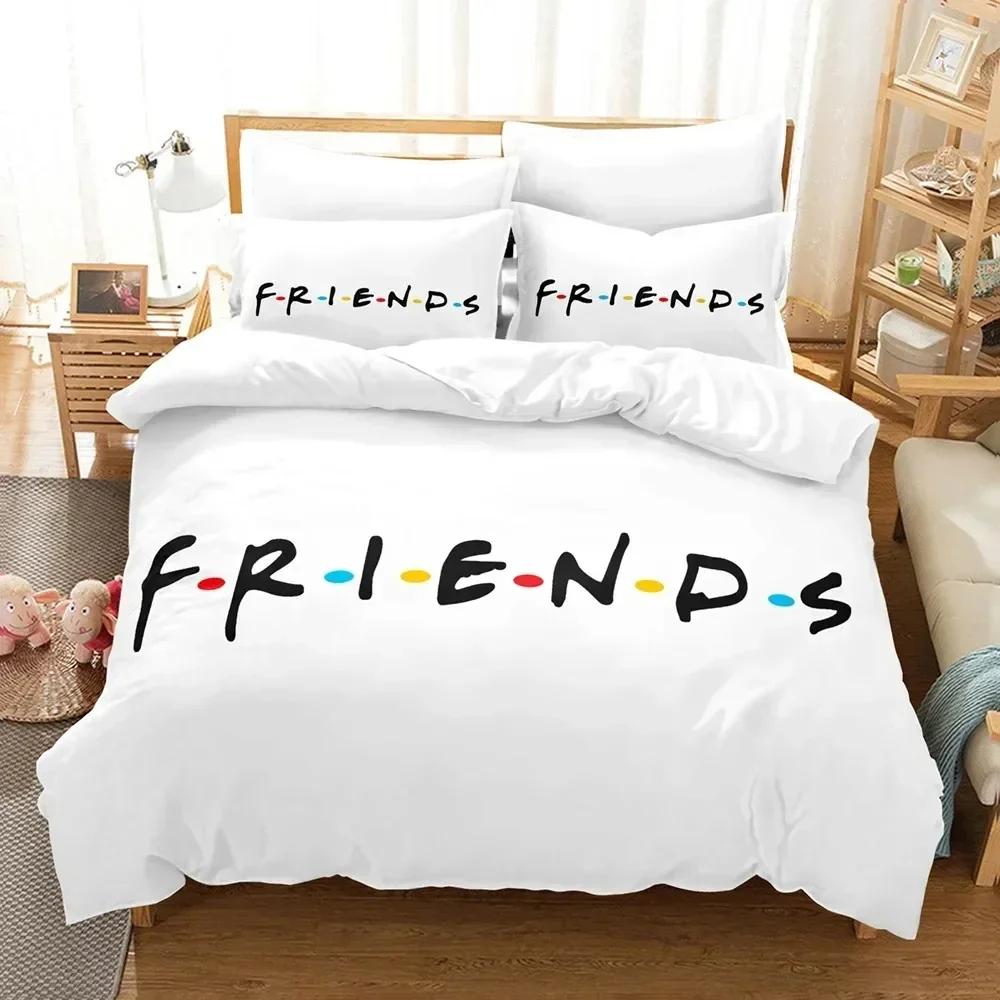 Friends Tv Movie Bedding Set Duvet Cover Sheet Printed Bed Set Pillowcase Bed Full Queen King Size Comforter Bedroom