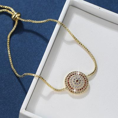 Bracciale a cerchio con zirconi micro incastonati, regolabile