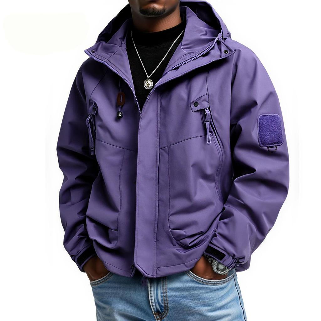 Men's  Leisure  Loose  Windbreaker  Hooded  Hood  Coat