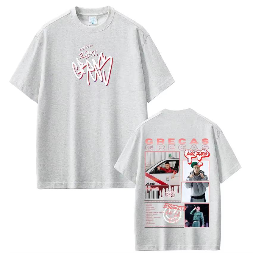 Rapper Grecas Tour 2026 Album Print Tshirts Men Women Fashion Hip Hop Tshirt Casual Short Sleeve Cotton Tee Shirt Streetwear