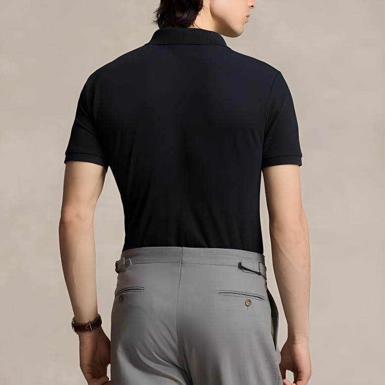 Polo Ralph Lauren FW24 Polo Shirt Custom Slim Fit Men's Polo Black MNPOKNI1N822990-001