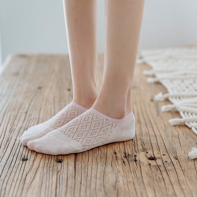 Women's Mesh Breathable Boat Socks Solid Color Simple Hollow Solid Color All-match Non-slip Ankle Socks