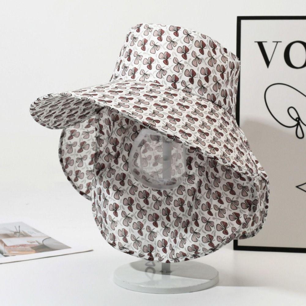 UV Protection Tea Picking Work Hat Wide Brim Fisherman's Hat Face Mask Sun Hat Summer Outdoor