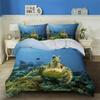 3D Sea Turtle Beddings Set Ocean Duvet Cover Set Teal Mediterranean Style Duvet Cover Queen King Twin Size Bedroom Decoration