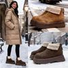 Women's Fashion Lightweight Height-enhancing Soft Sole Winter Warm One-step Fur One Snow Boots Velvet Lined Non-slip Casual Sports Cotton Boots
