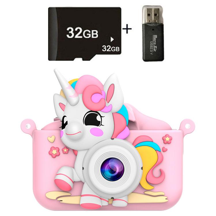 

Мультяшная детская камера, Видео HD Двойная зеркальная камера, Цифровая камера Игрушки розовый