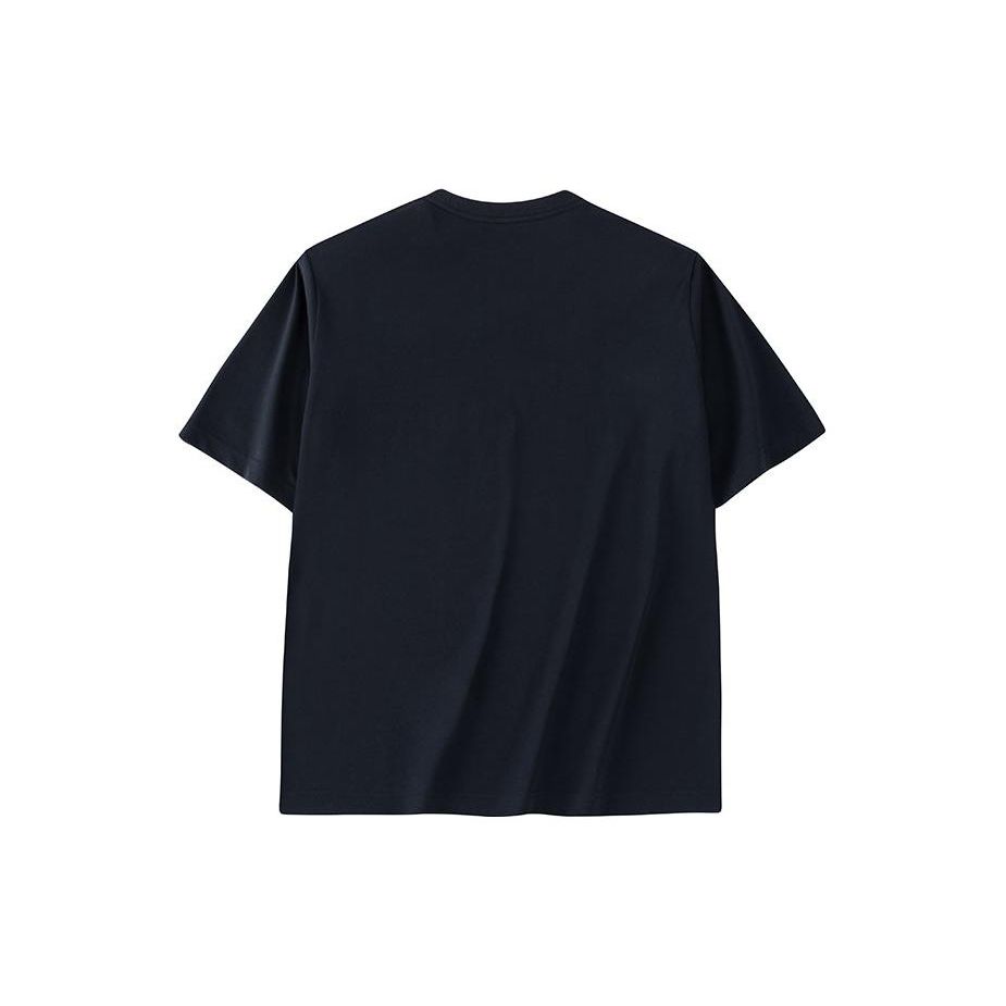 Anta Logo Print Letter Pullover Drop Shoulder T-Shirt Men Tops Basic-Black 152338101-4