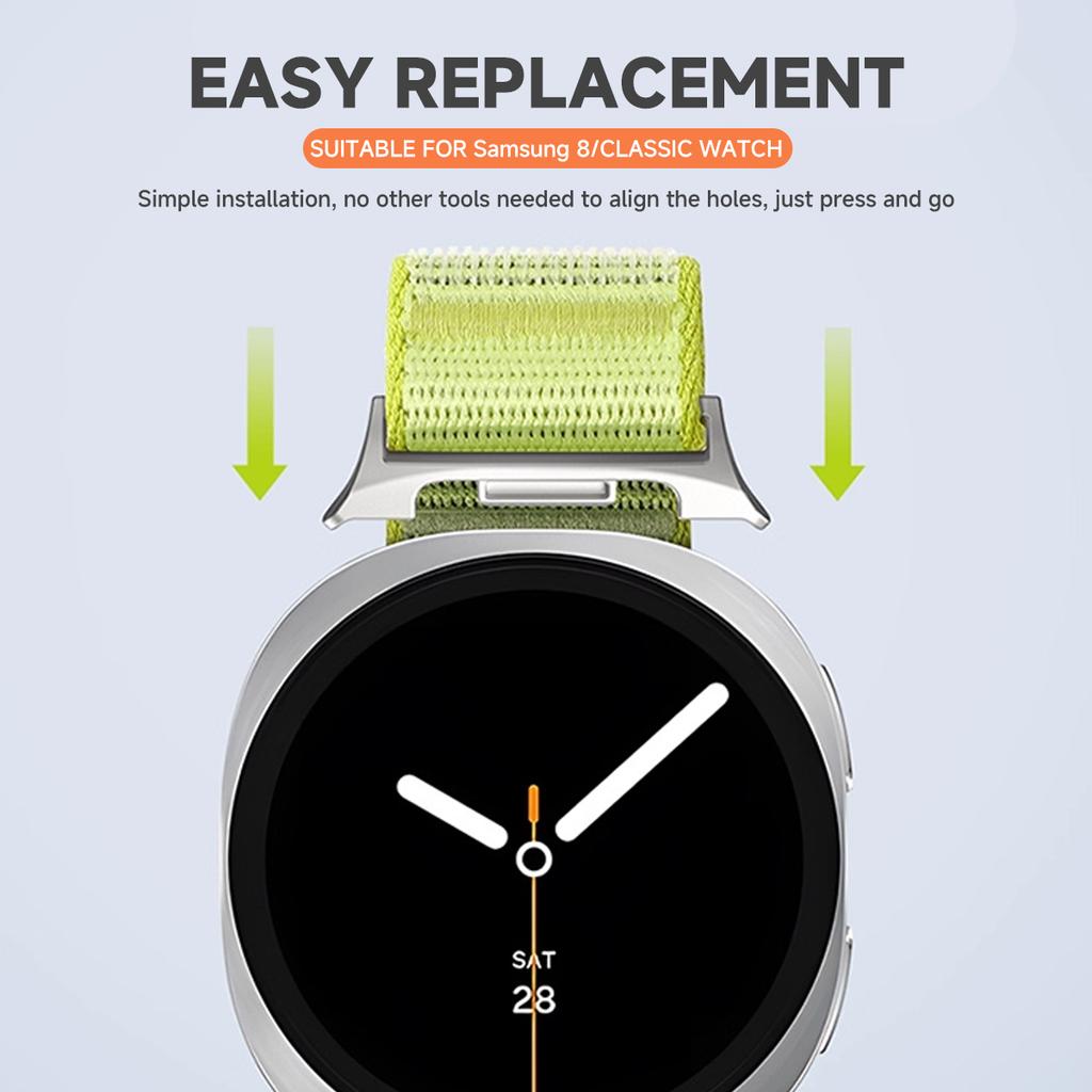 New Nylon Strap for Samsung Galaxy Watch 8 44mm 40mm Classic Replacment Bracelet Sport Watchband Correa for Watch 8 Classic Band