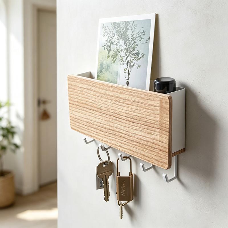 Vintage Wooden Key Holder Wall Mounted Decorative Key Organizer Hanger for Housewarming Gift Home Decor