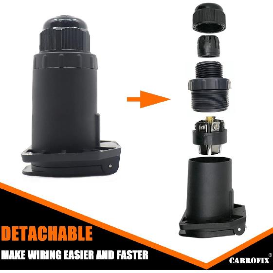 

RV Blade 7-Way Replacement Trailer Socket - Vehicle End 7-Pin Trailer Light Connector Adapter