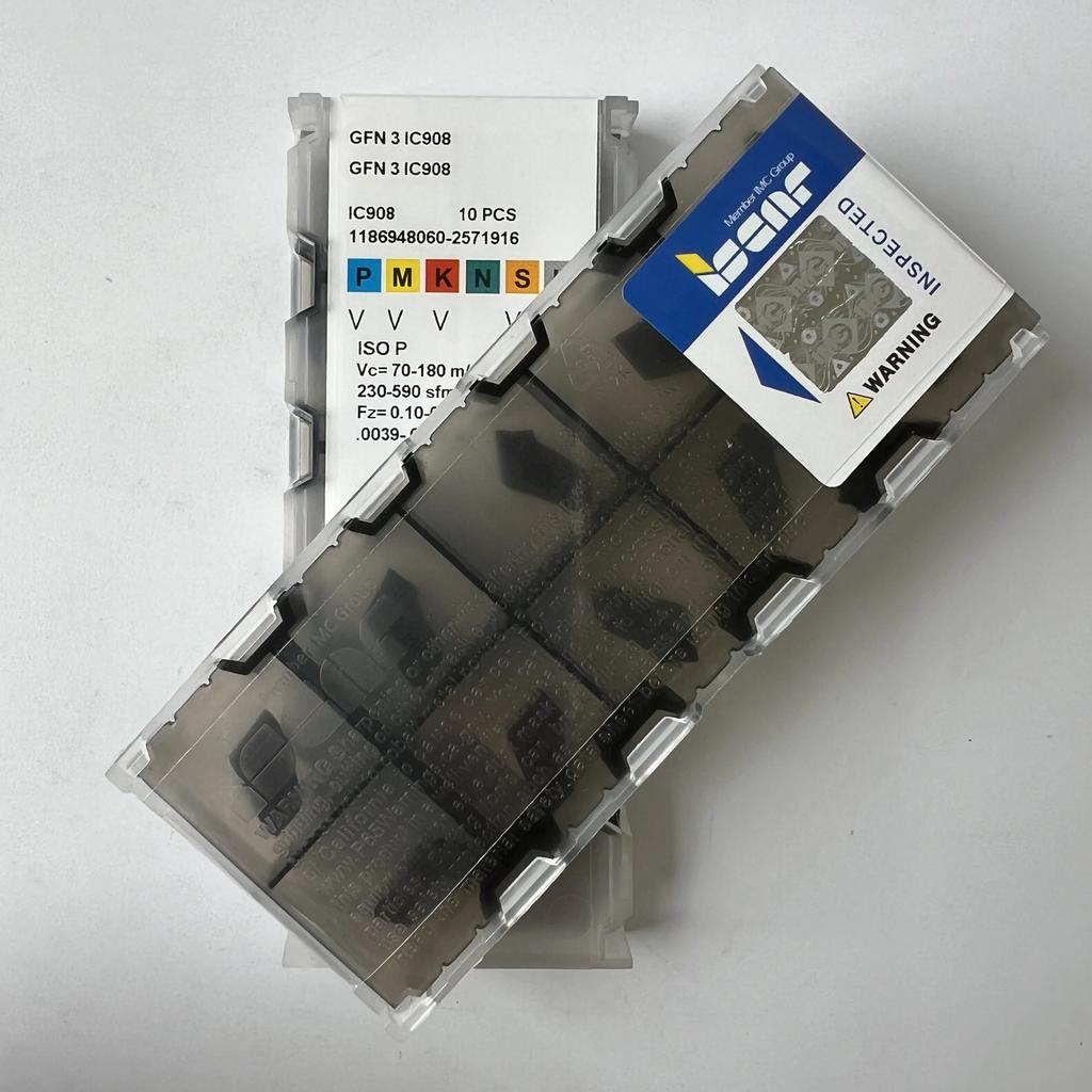ISCAR / GFN3 IC908 / Industrial indexable Carbide Inserts 10 Pcs