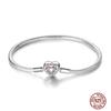 17-20CM Star Moon Bracelet 925 copper Pink Heart Clover Charms Snake Chain Luminous Bracelet For Women DIY Birthday Zircon Gift