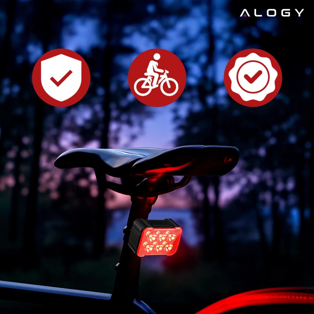 Alogy Saferide™ Lights LED Bike Light Waterproof Front and Rear Light 2 Pack