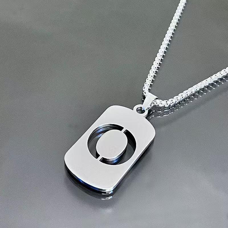 Simple Titanium Steel 26-Letter Necklace for Men and Women - Trendy Minimalist Design