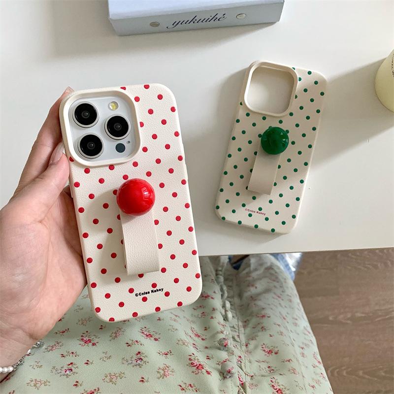 Korean Style Ins Trend Small Ball Ring Buckle for IPhone17 Mobile Phone Case White 16 for Apple 14/13