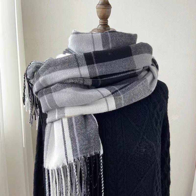 Autumn & Winter Retro Color Block Scarf - Trendy, Elegant Imitation Cashmere Shawl