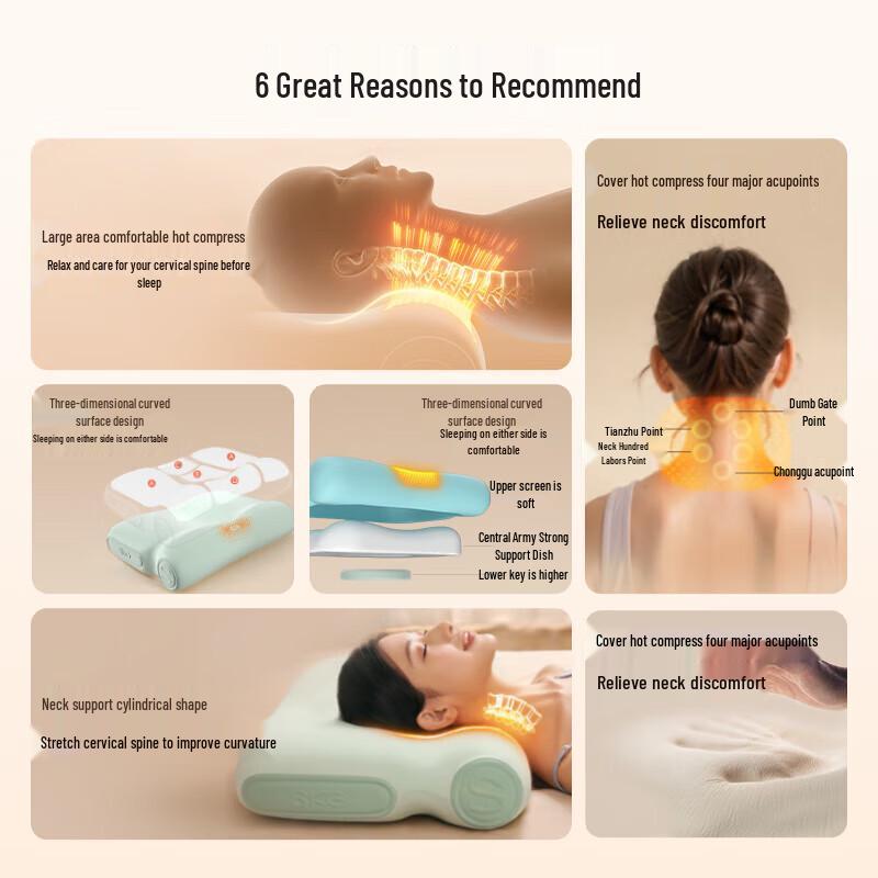SKG P3-2 Heated Cervical Memory Foam Pillow
