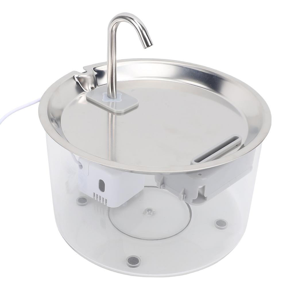 Katzenbrunnen Plastik Edelstahlschale 3L Fassungsvermögen Automatischer Haustierwasserspender Hund