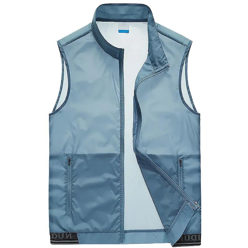 Summer Vest Men's Outdoor Breathable Stand Collar Quick Drying Waterproof Loose Casual Sports Vest