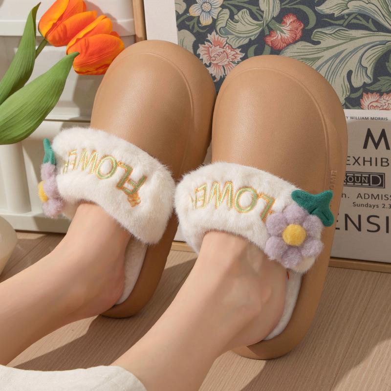 

Съемные хлопковые тапочки женские зимние водонепроницаемые домашние плюшевые парные хлопковые шлепанцы мужские зимние нескользящие 40-41 [suitable for 39-40 feet]