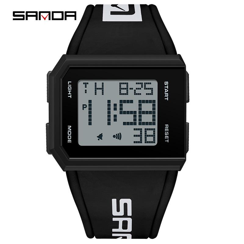 Sanda Sport Luminous Waterproof Casual Wristwatch for Students - Versatile Unisex Digital Timepiece