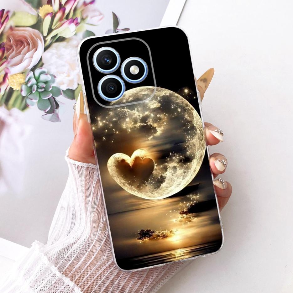 For Honor X8d 4G Case Cute Love Heart Painted Cover Soft Silicone Slim Phone Case For Honor X8d X 8d HonorX8d 4G Back Cover Bags