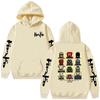 Anime Dorohedoro Character Grid Sleeve Print Hoodie Unisex Pullover Sweatshirt Dark Manga Harajuku Streetwear Long Sleeve Casual Hooded Tops