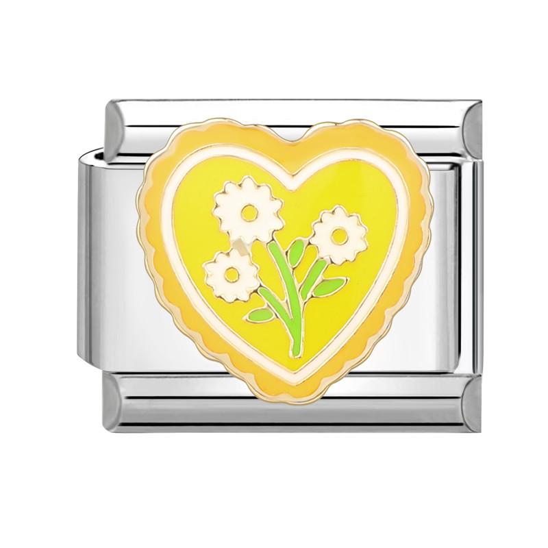 Summer Spring Colorful Flowers Bouquet Tulip Rose Heart Italian Charm Links Fit 9mm Bracelet Stainless Steel Women DIY Making
