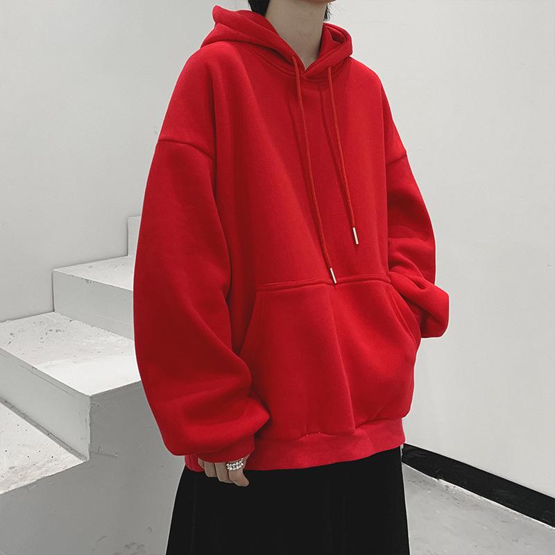 

Модная флисовая толстовка с капюшоном для мужчин и мальчиков: Повседневная одежда осень/зима 5XL красный