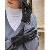 Black Simple Dd Solid Leather Women S gloveS V5f300