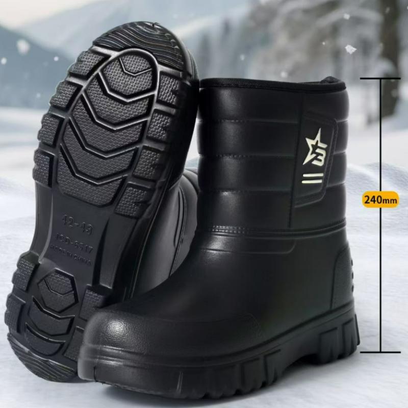 

Men s Snow Boots Waterproof Rain Boots Thickened Fleece High Top Casual Shoes Comfortable Warm Cotton Shoes EVA Work Men Boots 41