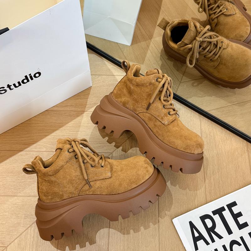 Fashion Platform Women Ankle Boots Designer Lace Up Sport Shoes Winter New 2025 Fashion Brand Women's Boots Walking boot