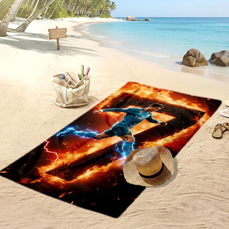 Cristiano Ronaldo Printed Beach Towel Quick Dry Soft TowelPortable Large Rectangular Beach Blanket for Travel Swimming Pool