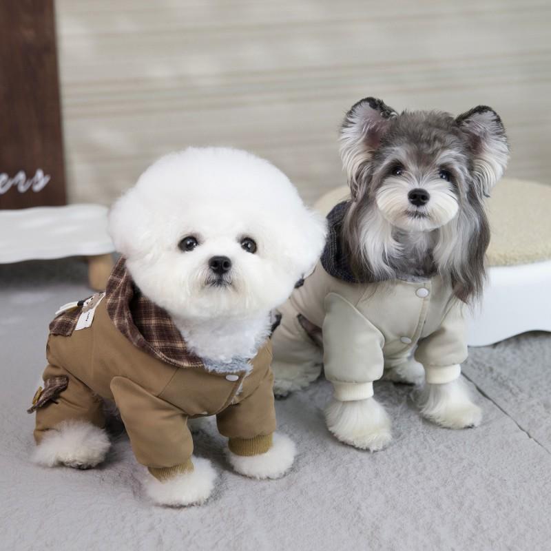 Warm 4-Leg Dog Coat Winter Fall Cotton Pet Clothing Casual Style Canine Outfit