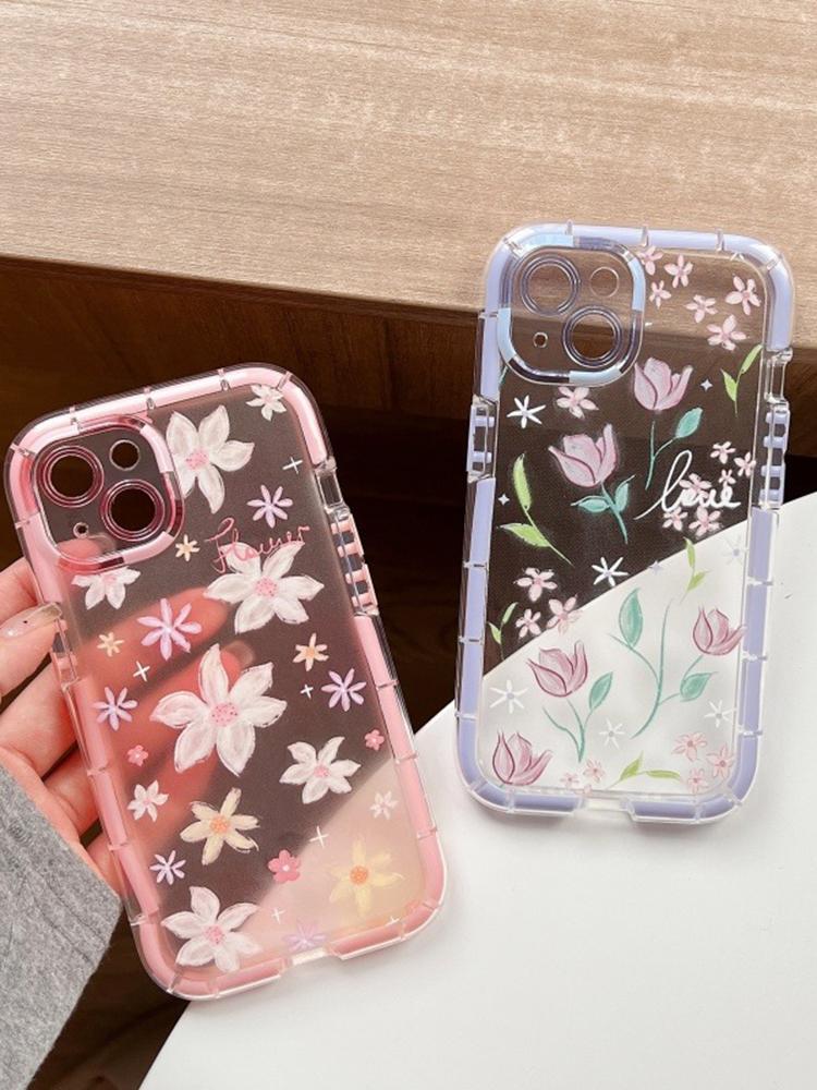 Stilvolle Tulpenblumen Leuchtende Weiche Silikon Handyhülle Für iPhone 15 14 13 12 11 Pro Max 14 Plus Stoßfester Bumper Rückseite