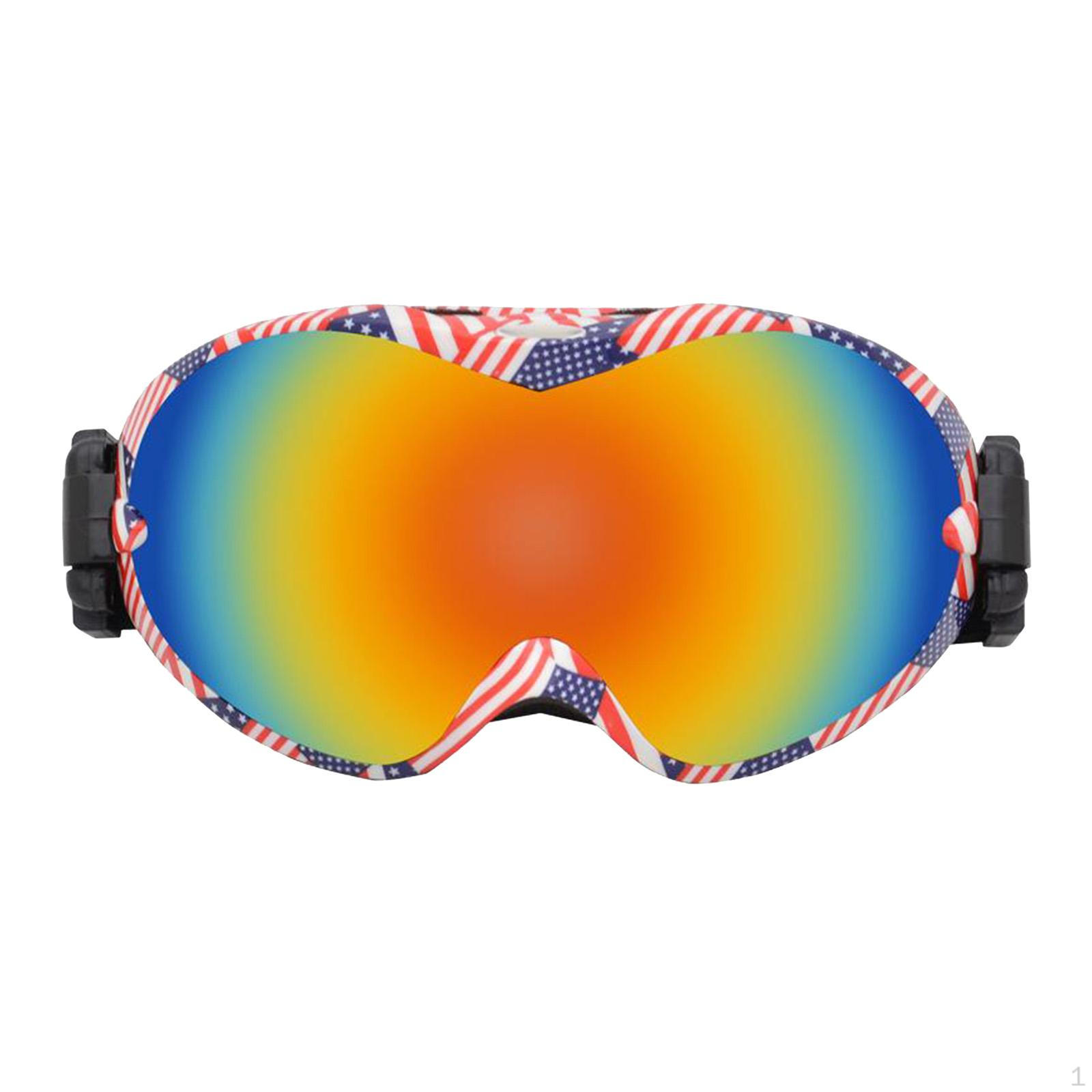 

Adults Winter Snow Sports Goggles Ski Snowmobile Snowboard Skate Glasses Eyewear National Flag Frame