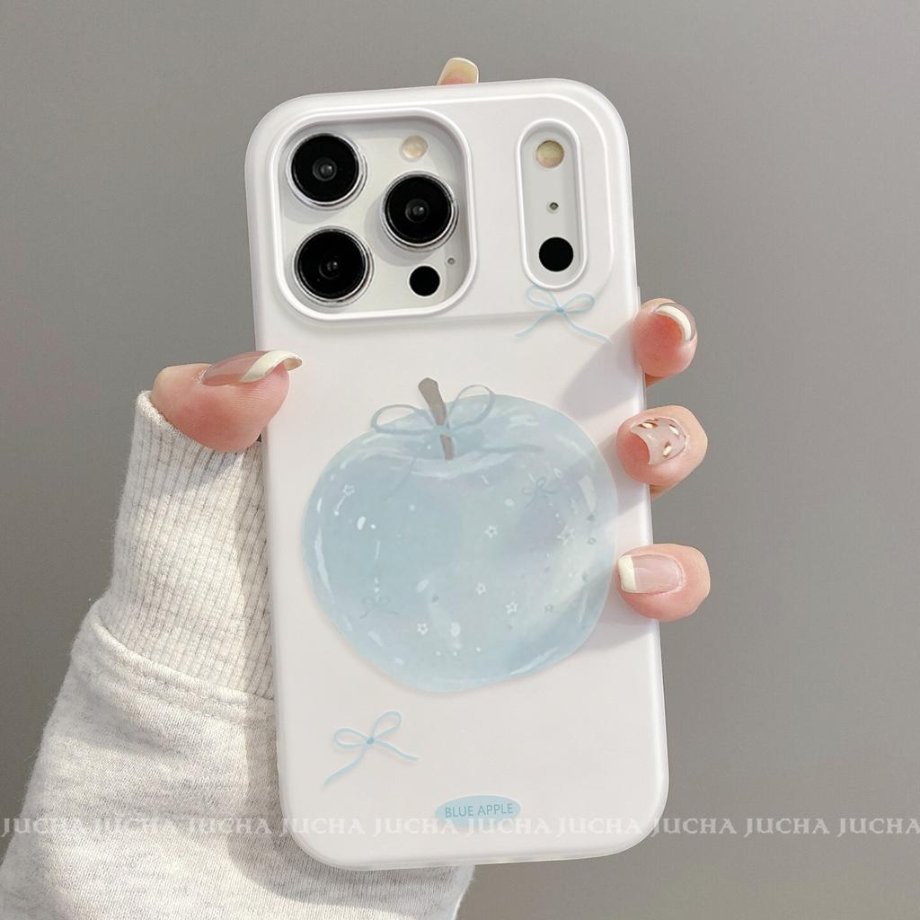 Applicable to Apple 11 mobile phone case cartoon cute new 11pro protective case iphone11 small fresh blue apple