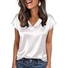 2026 Vår/Sommar Elegant Silke V-ringad Kortärmad Dam T-shirt