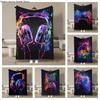 Watercolor Neon Video Game Blanket for Bed Bedroom Sofa Soft Flannel Throw Fluffy Children Adult Picnic Travel Blanket Kids Gift