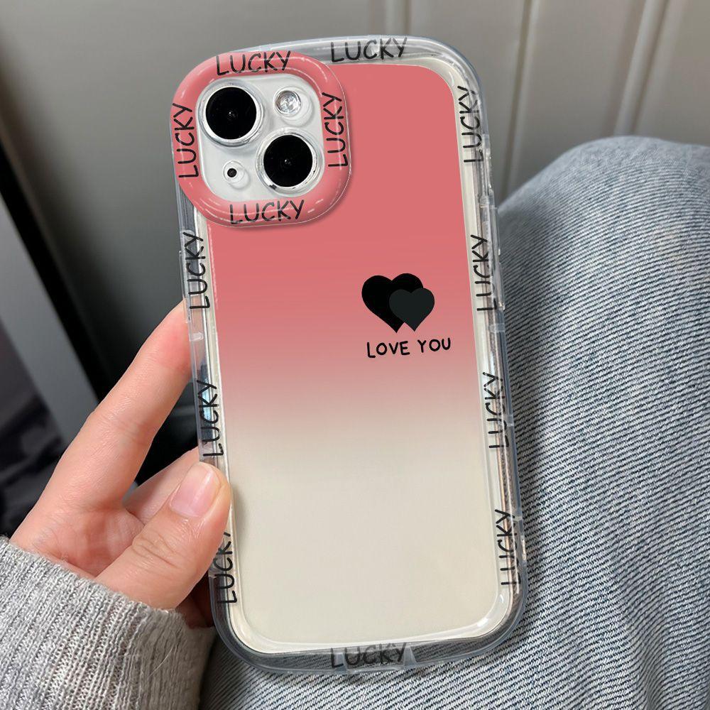 Black love applies to iPhone17ProMax mobile phone case 14 Apple 13 transparent 12/15 all-inclusive fine hole 16