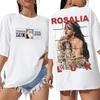Koszulka Rosalia Lux Tour Vintage z Nadrukiem Graficznym Bawełniana Koszulka Rosalia Retro Koszulka Fanowska dla Kobiet i Mężczyzn Koszulki Top