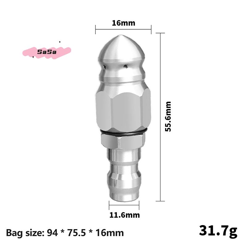 S-1Pc Stainless Steel Pressure Washer Nozzle 1/4" Quick Connect 5000 PSI Sewer Jetter Drain Cleaning Nozzle for Jetting Hose