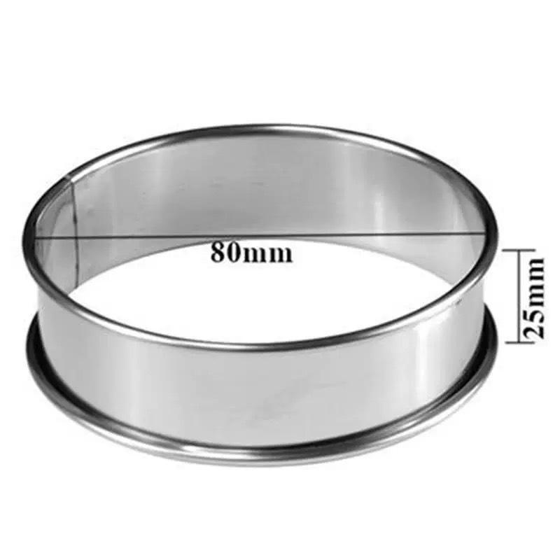 Stainless Steel Tart, Pizza, and Muffin Ring Mold with Double Rolled Edge