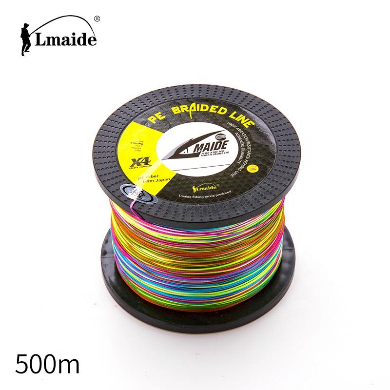 Lmaid's New 500-Meter 4-Strand 10m 1 Color PE Braided Fishing Line Highly Durable Super Strength for River Lake Stream Fishing
