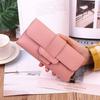Pu Leather Women Wallets Luxury Long Hasp Fold-Over Pattern Coin Purses Female  Solid Colors New Thin Clutch Phone Bag