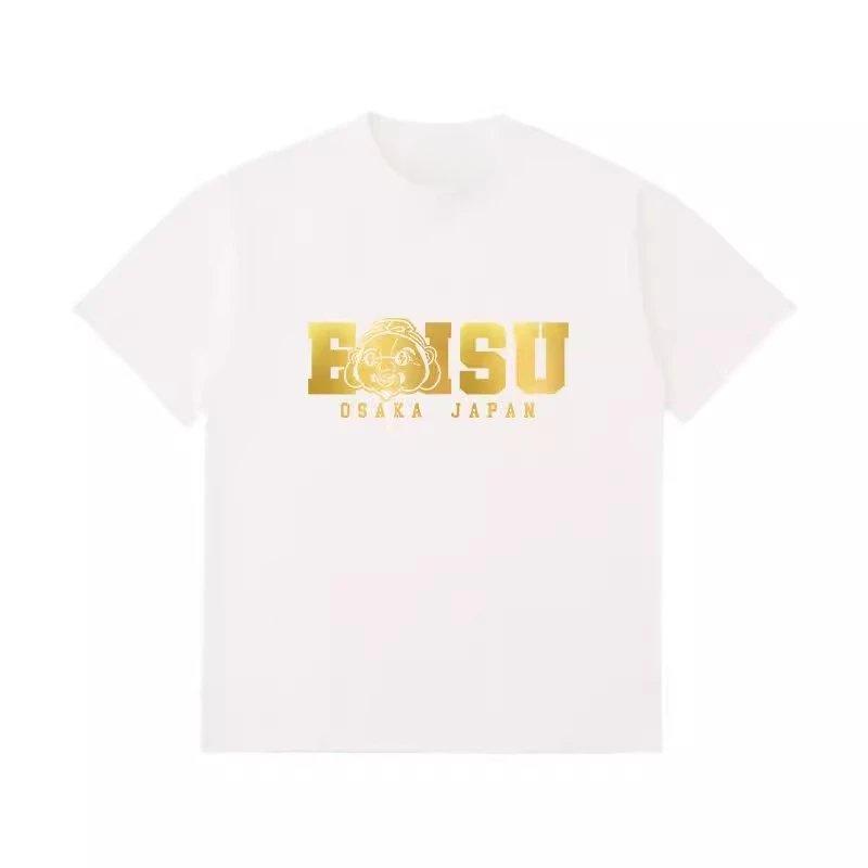 

2025 new model EVIUS Fushen Day Vintage Printed Short Sleeve Tshirt Mens Fashion Brand High Street Loose Cotton Short Sleeve T S