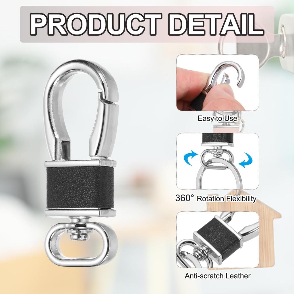 Set of 3 Metal Key Keyring Swivel Leather Keychain Buckles for and Wallets Tones [uxcell] Keychains, Clips, Hooks, Holders, Organizers, Buckles,