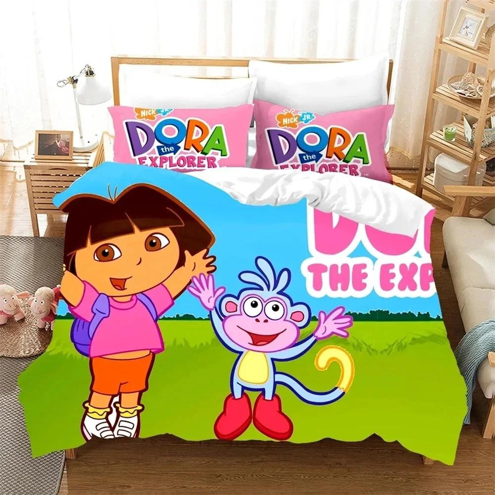 3D Print D Cartoon Explorer Bedding Set Duvet Cover Pillowcase Comforter King Queen Size Boys Adult Bedroom Decor
